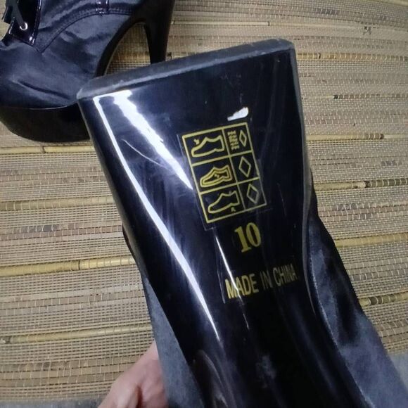 Ellie Shoes E-609-Raven-L 6" Lace Knee High Womens Boot Size 10 - Picture 7 of 10